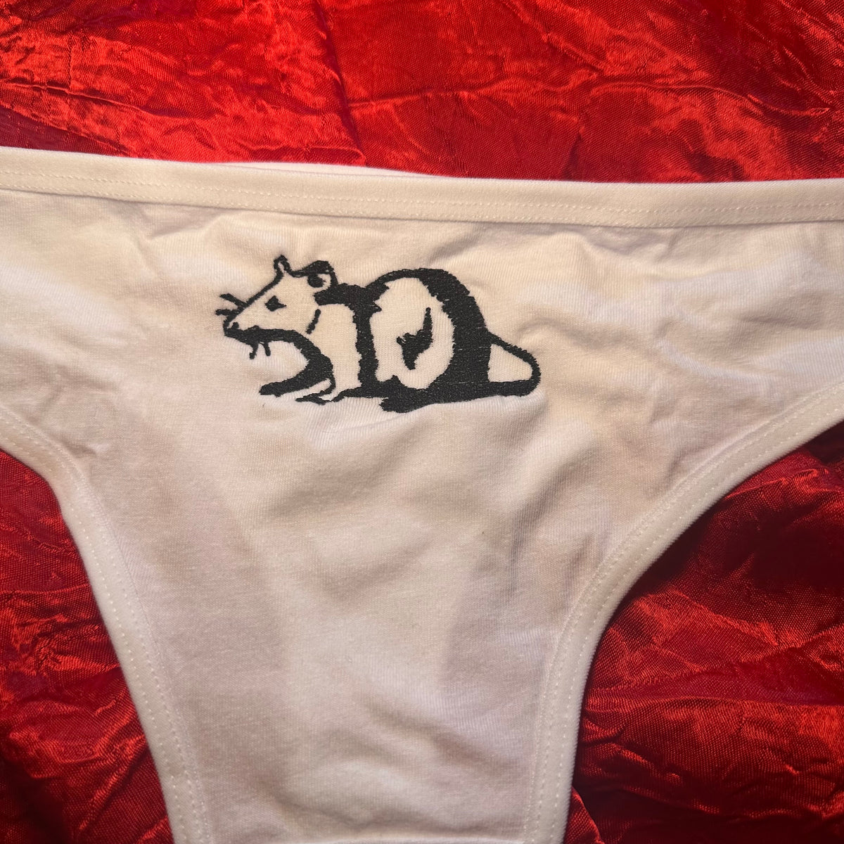 Rat Pantie Thong (L) white/black