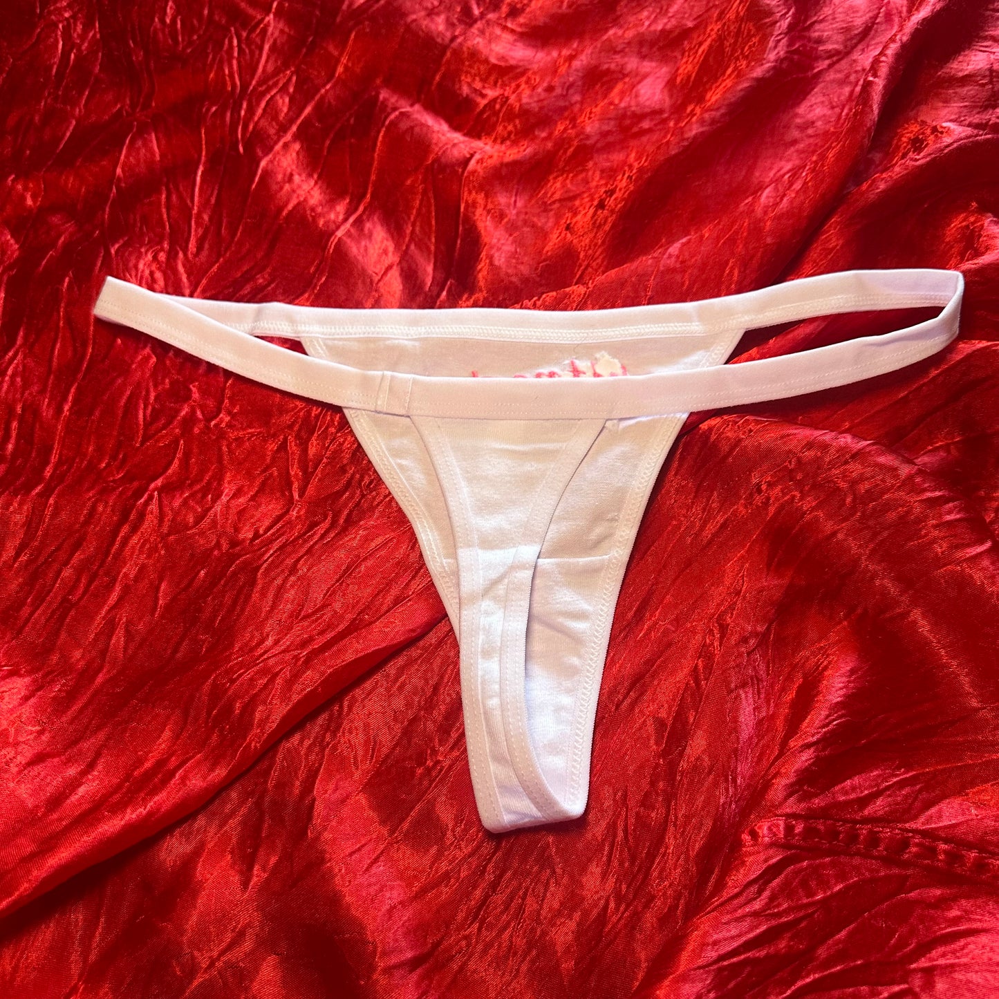 Shitposter Thong (S) white/pink