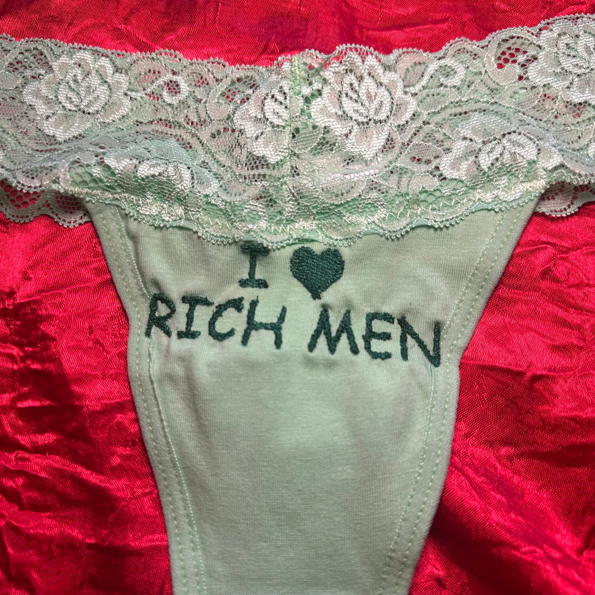 Rich Men Lace Thong (M) green/green
