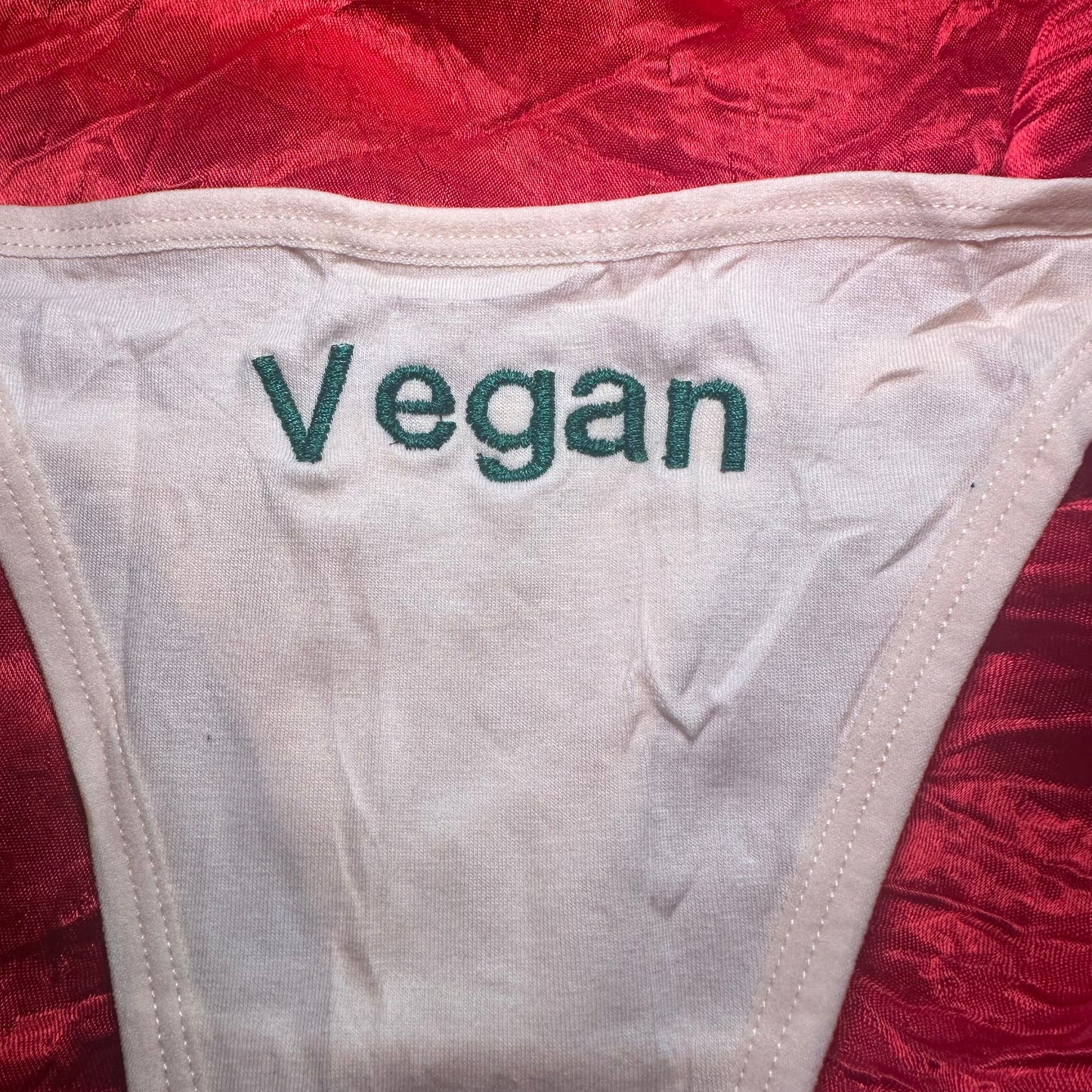 Vegan Thong (L) beige/green