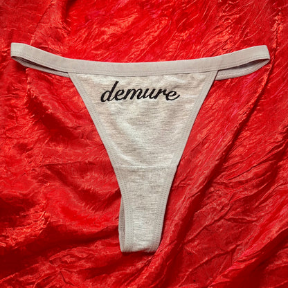 Demure Thong (XS) grey/black