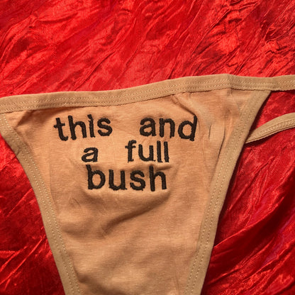 Full Bush Thong (S) beige/black
