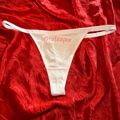 Grotesque Thong (XL) white/pink