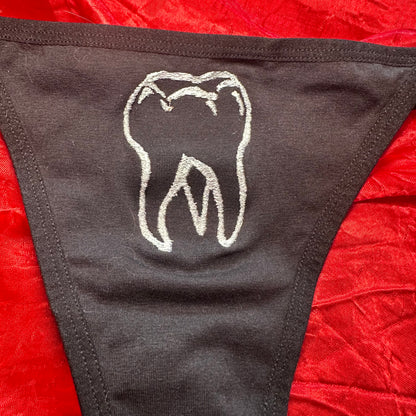 Tooth Thong (M) black/white