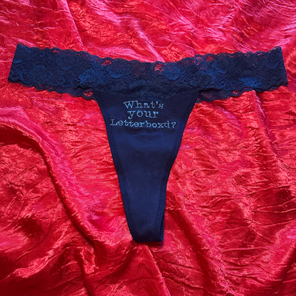 Letterboxd Lace Thong (XXL) navy/blue