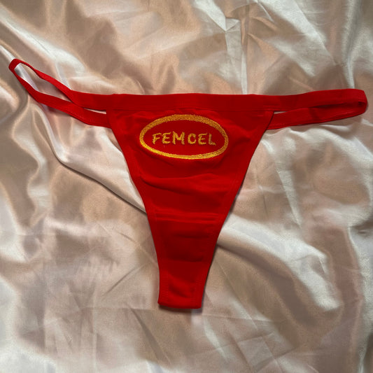 Femcel Thong (XL) red/yellow