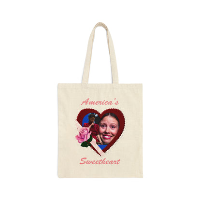 America's Sweetheart Pearl Cotton Canvas Tote Bag