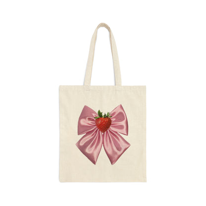 Strawberry Bow Tote Bag