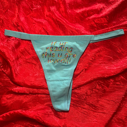 U are loved thong (L) blue/rainbow