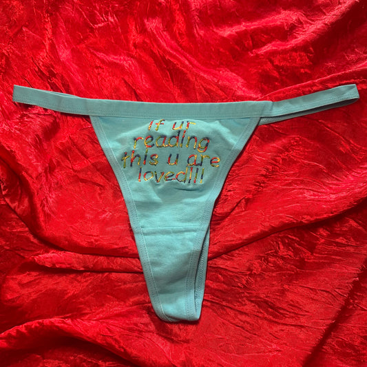 U are loved thong (L) blue/rainbow