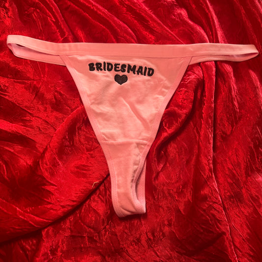 Bridesmaid Thong (XL) pink/black