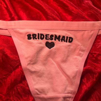 Bridesmaid Thong (XL) pink/black