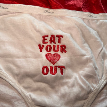 Eat Your Heart Out Briefs (XL) white/red