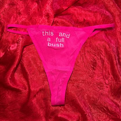 Full Bush Thong (XL) pink/white