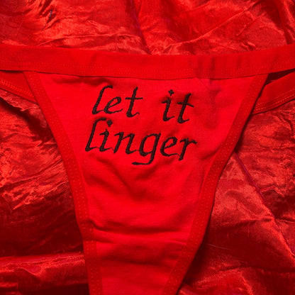 Let it Linger Thong (M) red/black