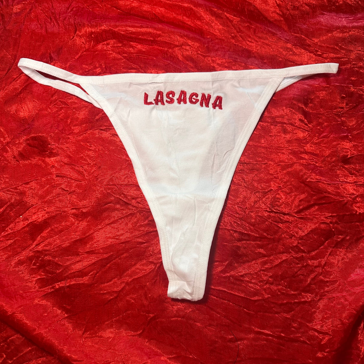 Lasagna Thong (XL) white/red