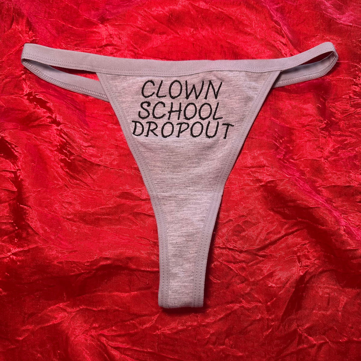 Clown School Dropout Thong (XS) grey/black