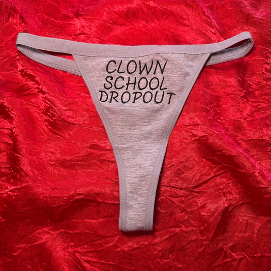 Clown School Dropout Thong (XS) grey/black