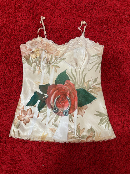 Pierced Rose Slip Top (S)