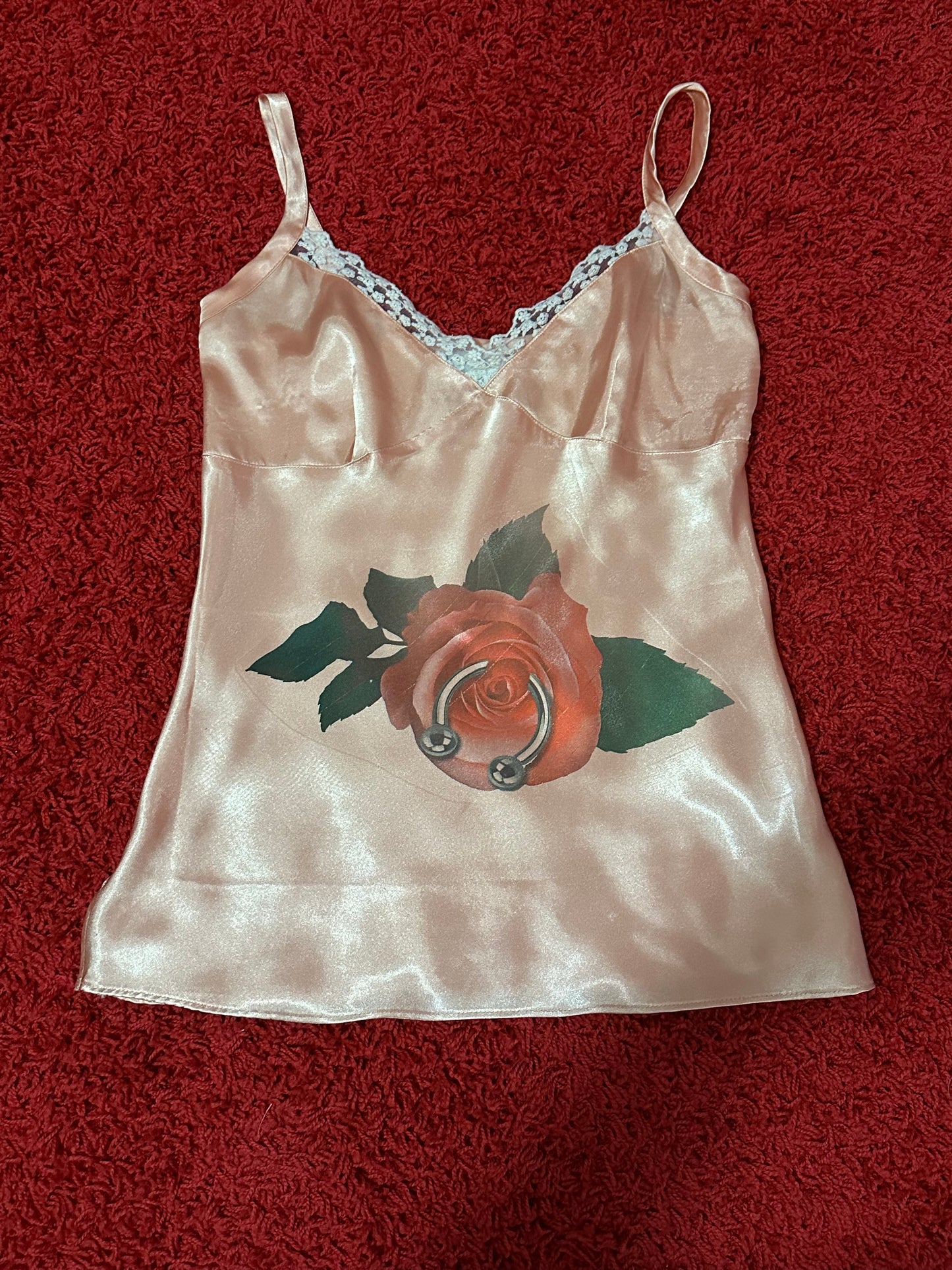 Pierced Rose Slip Top (L)