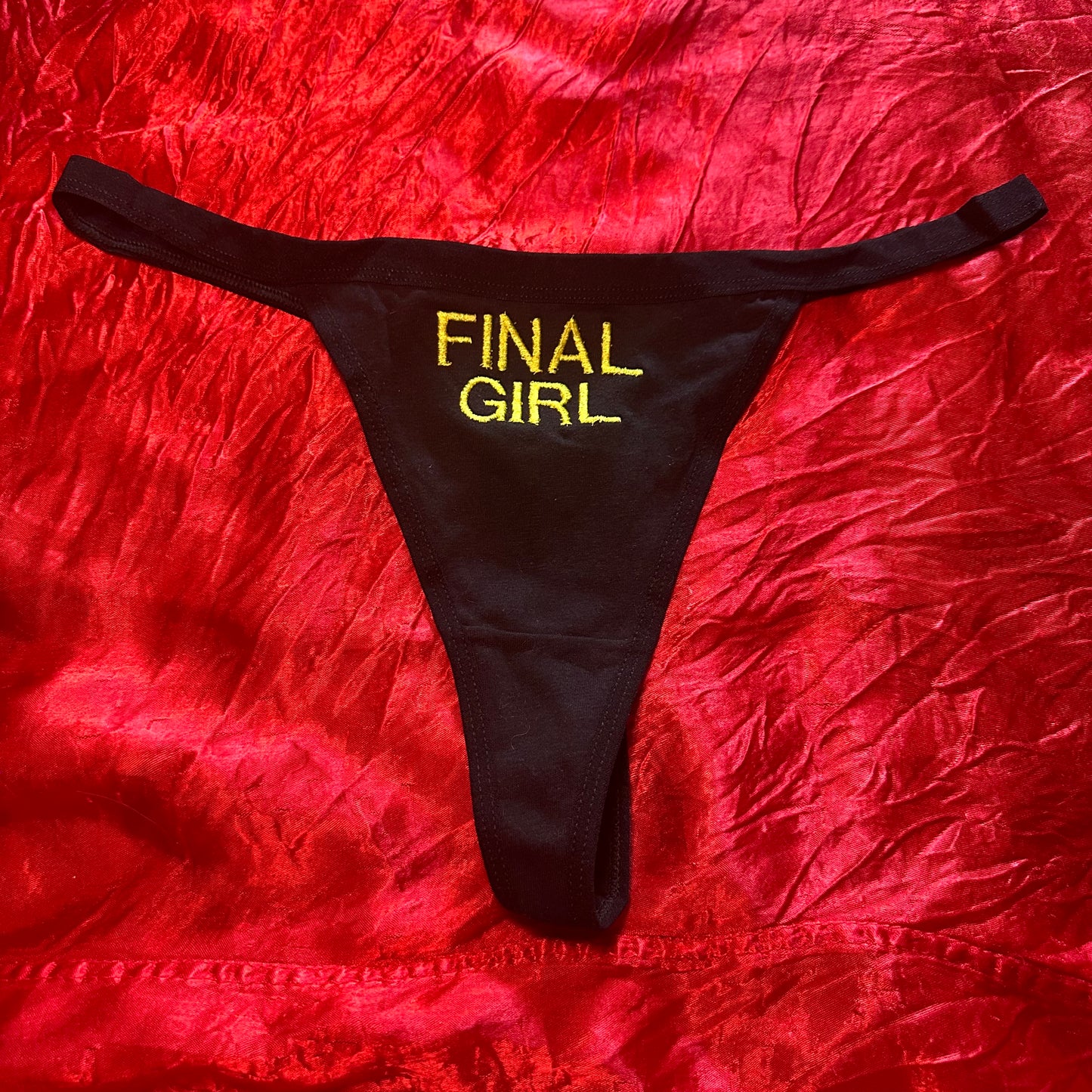 Final Girl Thong (XL) black/yellow