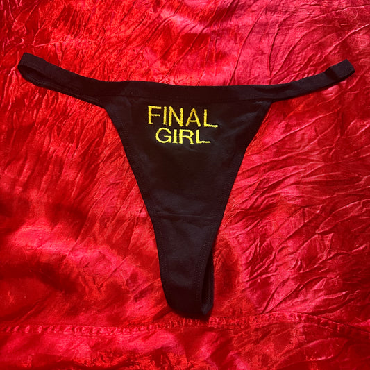 Final Girl Thong (XL) black/yellow