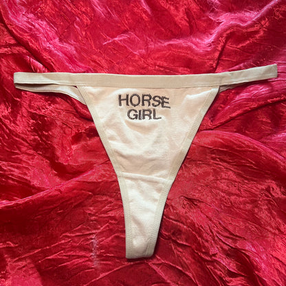 Horse Girl Thong (M) beige/brown