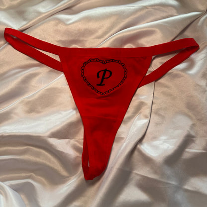 P Heart Thong (L) red/black
