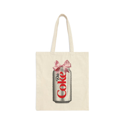 Diet Coke Bow Cotton Canvas Tote Bag