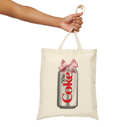 Diet Coke Bow Cotton Canvas Tote Bag