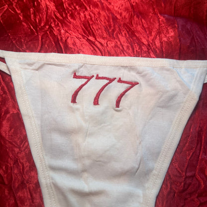 777 Angel Numbers Thong (L) beige/red