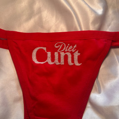 Diet Cunt Thong (XL) red/white