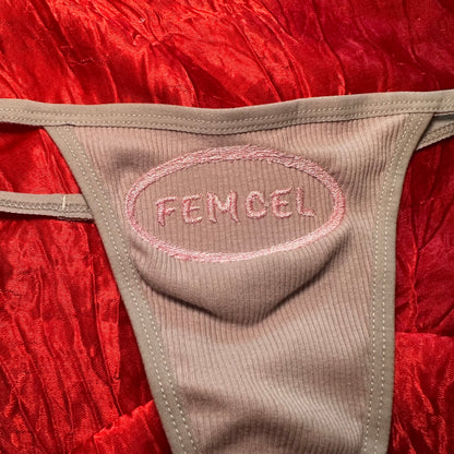 Femcel Thong (S) grey/pink