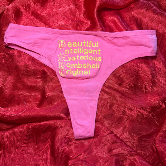 B-I-M-B-O Pantie Thong (L) pink/green
