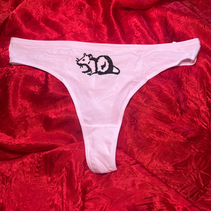 Rat Pantie Thong (L) white/black