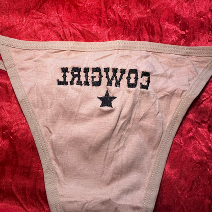 Reverse Cowgirl Thong (XXL) beige/black