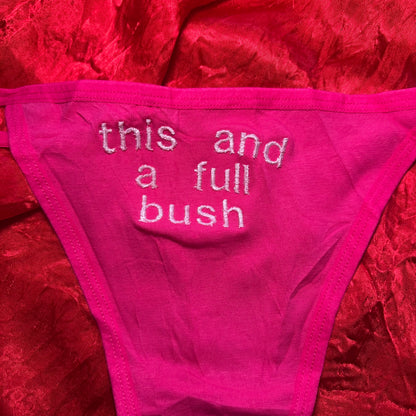 Full Bush Thong (XL) pink/white