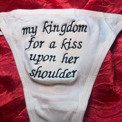 My Kingdom for a Kiss Thong (L) beige/black