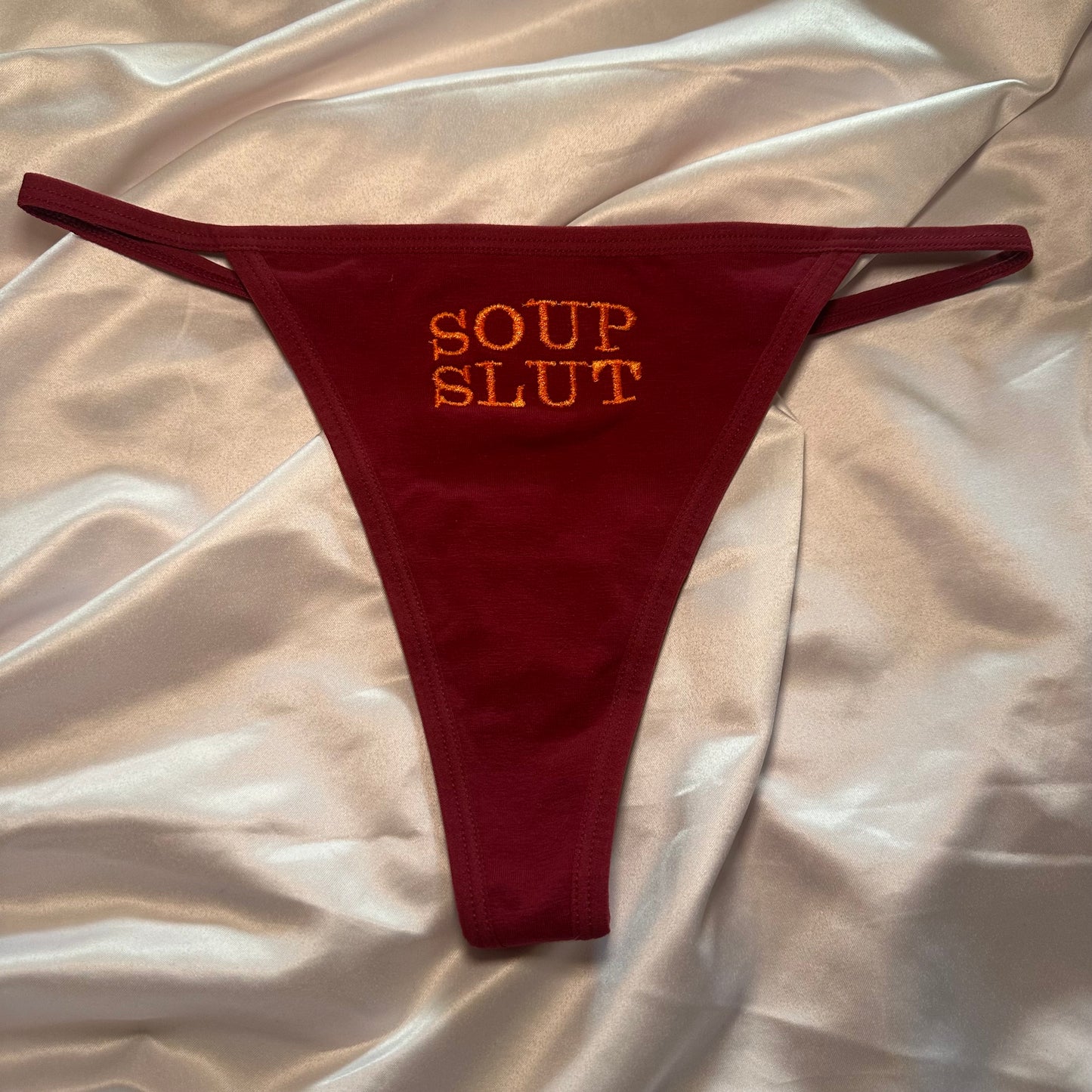 Soup Slut Thong (M) maroon/orange