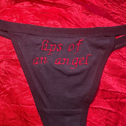Lips of an Angel Thong (XL) black/red