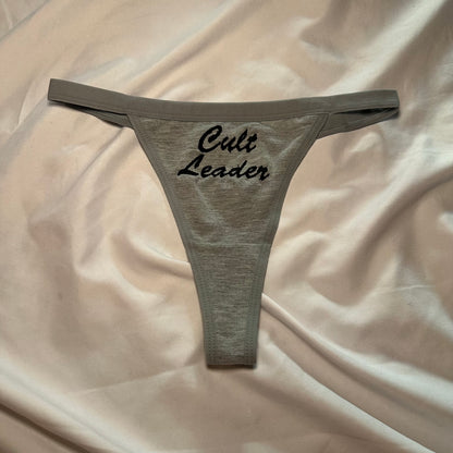 Cult Leader Thong (XS) grey/black