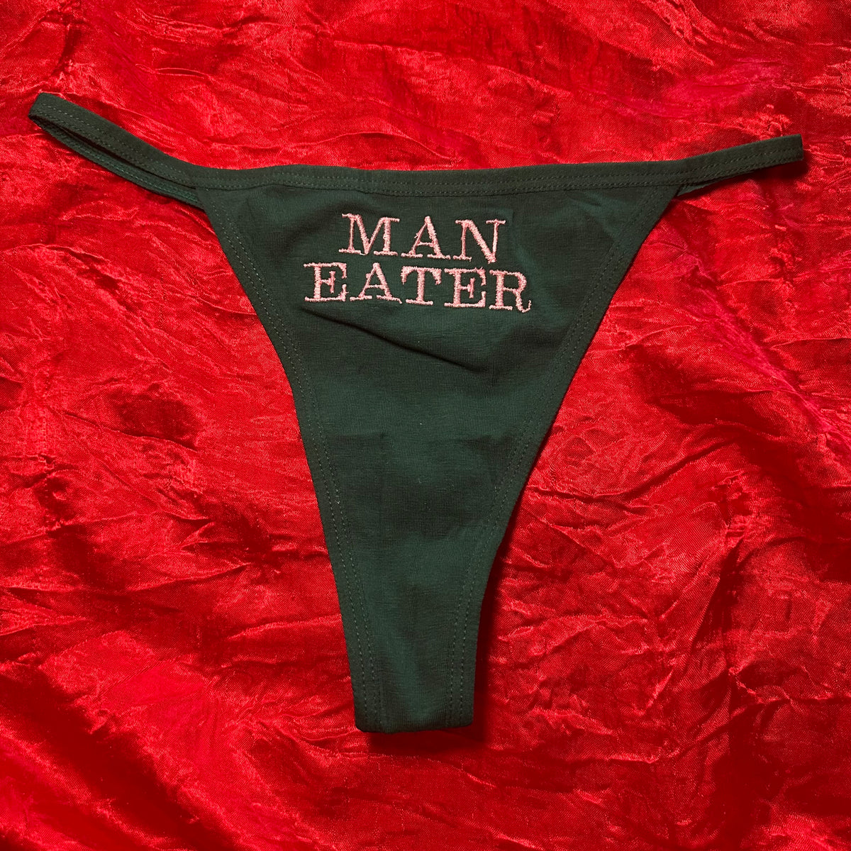 Man Eater Thong (S) green/pink