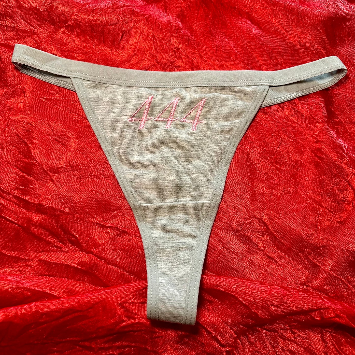 444 Angel Thong (XS) grey/pink