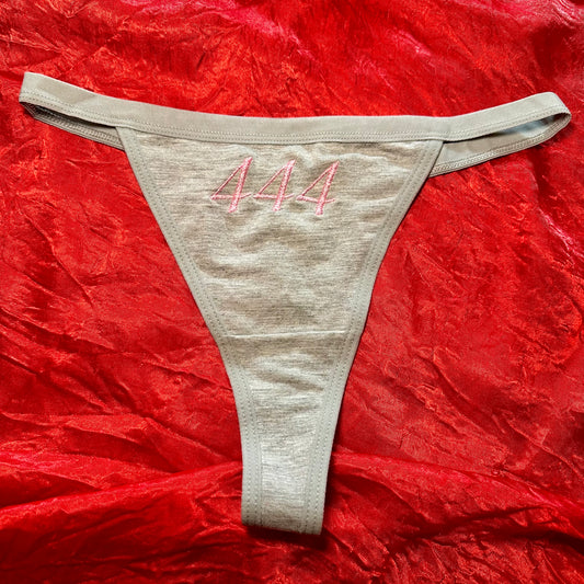 444 Angel Thong (XS) grey/pink
