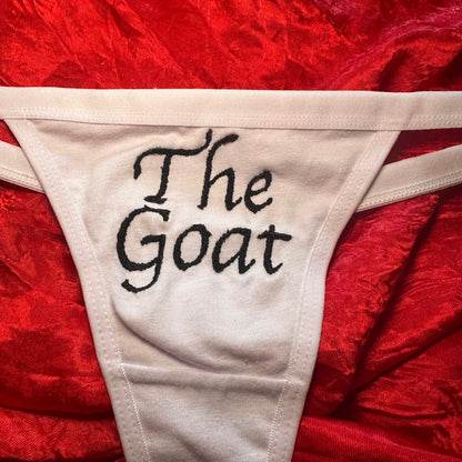 The GOAT Thong (L) white/black