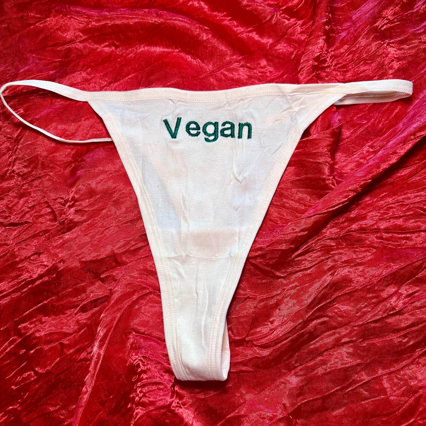Vegan Thong (L) beige/green
