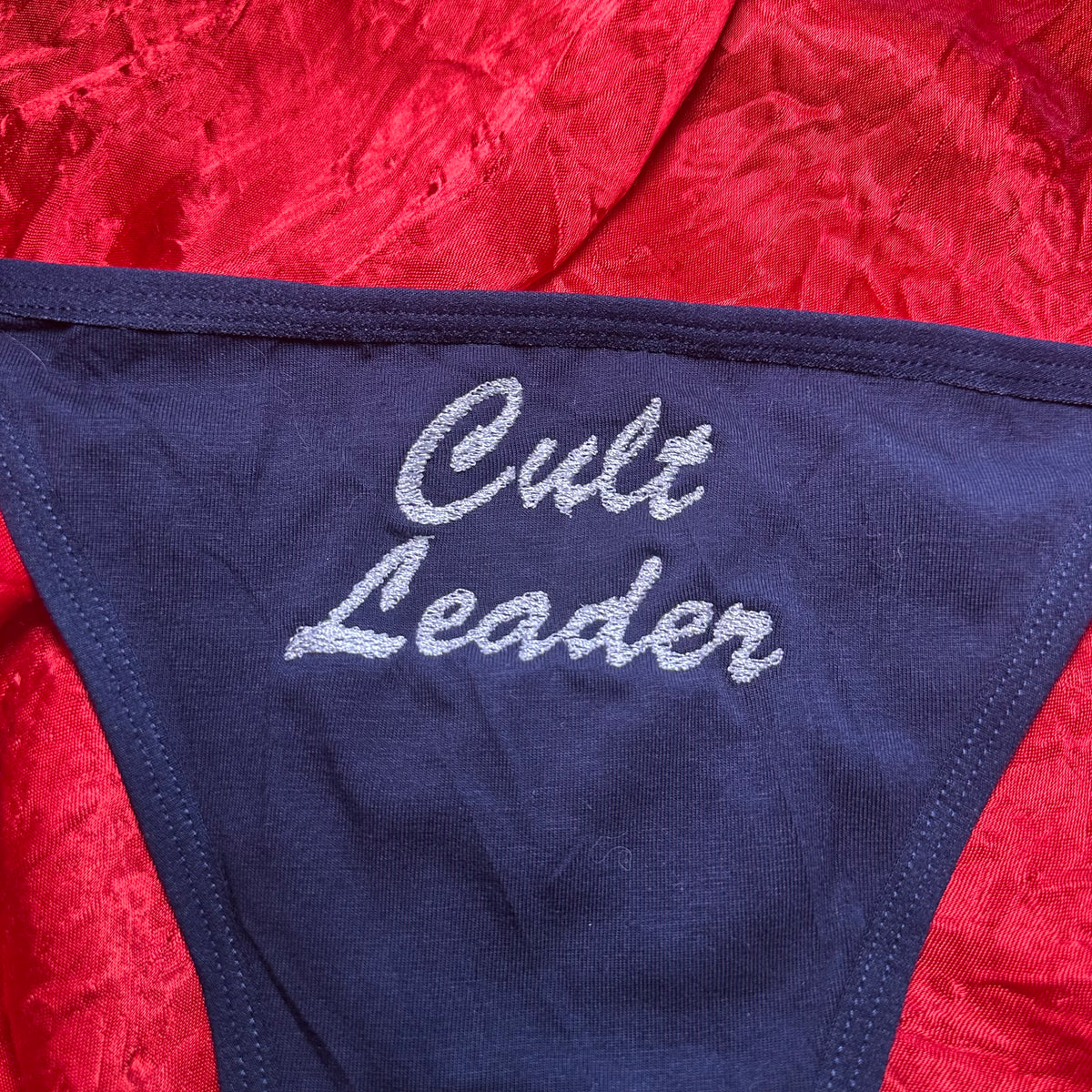 Cult Leader Thong (XL) Navy/white