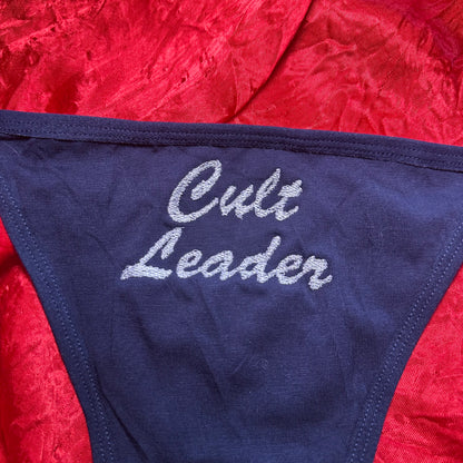 Cult Leader Thong (XL) Navy/white