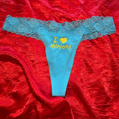 Minions Lace Thong (XXL) blue/yellow