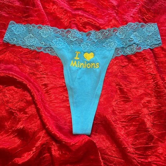 Minions Lace Thong (XXL) blue/yellow